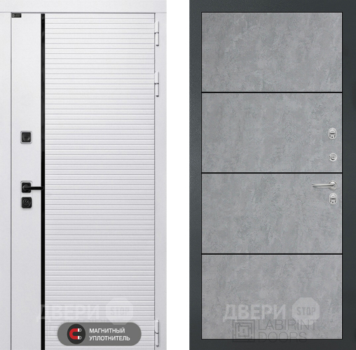 Входная металлическая Дверь Лабиринт (LABIRINT) Royal 25 Бетон светлый в Красногорск