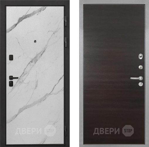 Дверь Интекрон (INTECRON) Профит Black Мрамор Арктик Гладкая Эковенге поперечный в Красногорск
