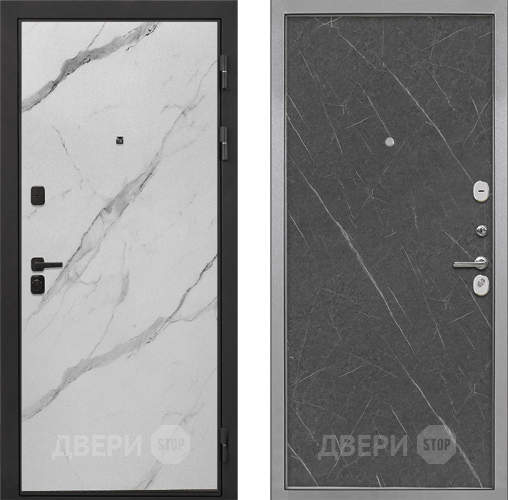 Входная металлическая Дверь Интекрон (INTECRON) Профит Black Мрамор Арктик Гладкая Гранит лава оникс в Красногорск