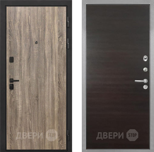Входная металлическая Дверь Интекрон (INTECRON) Профит Black Дуб Турин Гладкая Эковенге поперечный в Красногорск