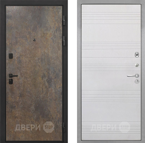 Входная металлическая Дверь Интекрон (INTECRON) Профит Black Гранж ФЛ-316 Белый ясень в Красногорск
