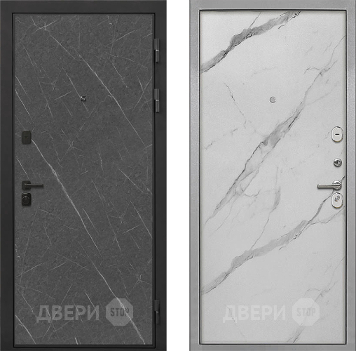 Входная металлическая Дверь Интекрон (INTECRON) Профит Black Гранит Лава Оникс Гладкая Мрамор натуральный арктик в Красногорск