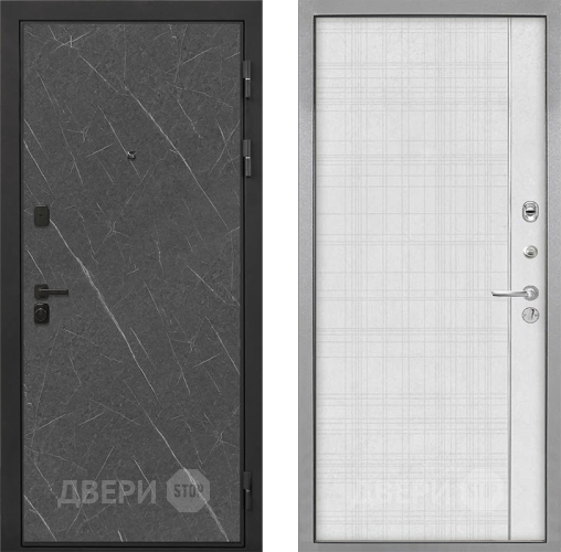 Входная металлическая Дверь Интекрон (INTECRON) Профит Black Гранит Лава Оникс В-07 с молдингом Лофт белый в Красногорск