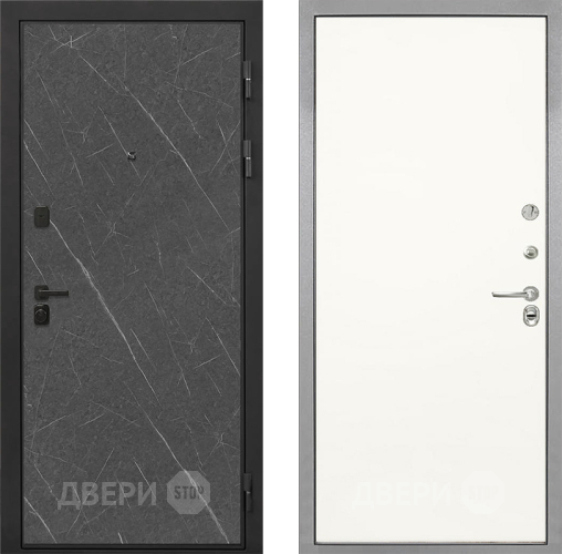 Входная металлическая Дверь Интекрон (INTECRON) Профит Black Гранит Лава Оникс Гладкая Слоновая кость в Красногорск