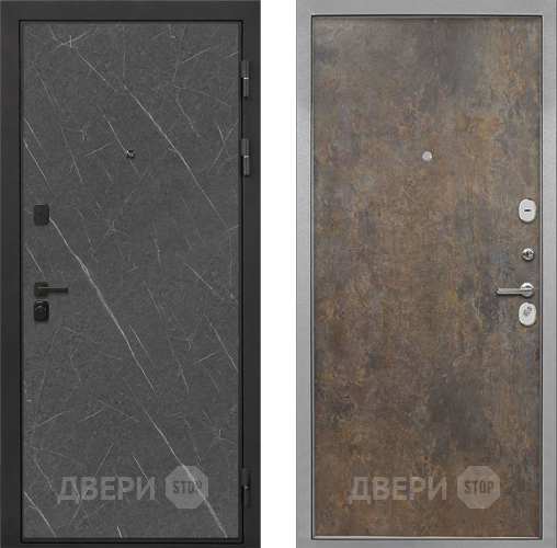 Входная металлическая Дверь Интекрон (INTECRON) Профит Black Гранит Лава Оникс Гладкая Гранж в Красногорск