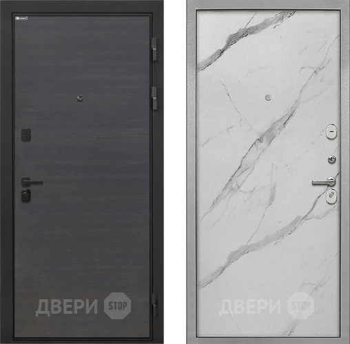 Входная металлическая Дверь Интекрон (INTECRON) Профит Black Эковенге Гладкая Мрамор натуральный арктик в Красногорск