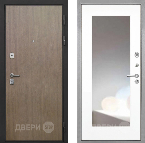 Дверь Интекрон (INTECRON) Гектор Венге Коричневый ФЛЗ-120-М Зеркало Белый матовый в Красногорск