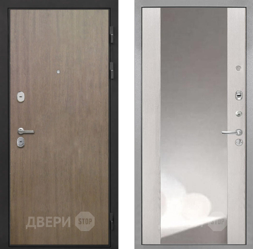 Входная металлическая Дверь Интекрон (INTECRON) Гектор Венге Коричневый ФЛЗ-516 Зеркало Сосна белая в Красногорск