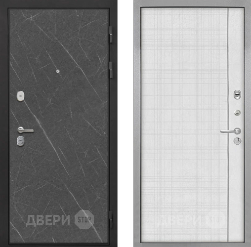 Входная металлическая Дверь Интекрон (INTECRON) Гектор Гранит Лава Оникс В-07 с молдингом Лофт белый в Красногорск