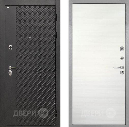Входная металлическая Дверь Интекрон (INTECRON) Олимпия Black 4К Гладкая Дуб сильвер поперечный в Красногорск