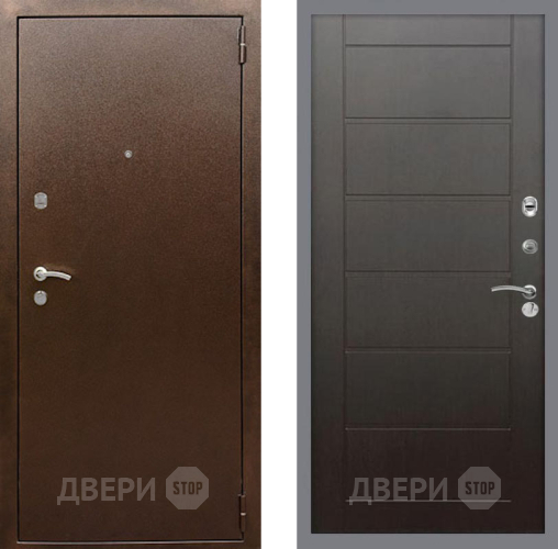 Входная металлическая Дверь Рекс (REX) 1А Медный Антик Сити Венге в Красногорск