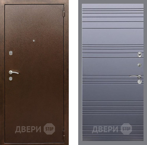 Дверь Рекс (REX) 1А Медный Антик Line Силк титан в Красногорск