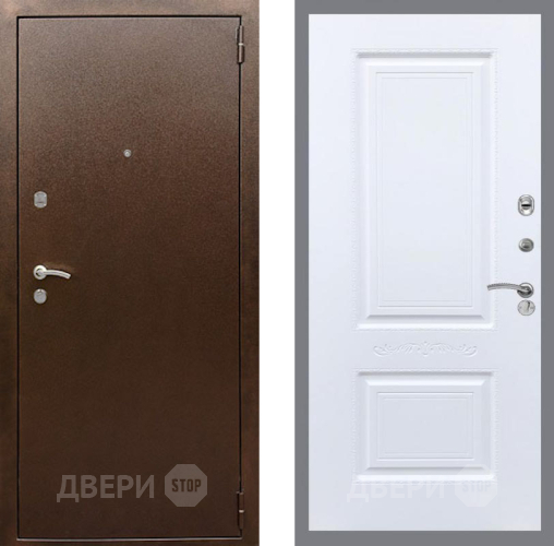 Входная металлическая Дверь Рекс (REX) 1А Медный Антик Смальта Силк Сноу в Красногорск