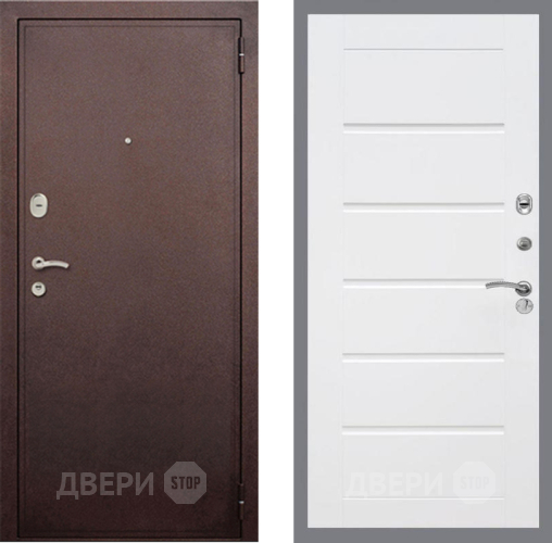 Входная металлическая Дверь Рекс (REX) 2 Медный Антик Сити Белый ясень в Красногорск