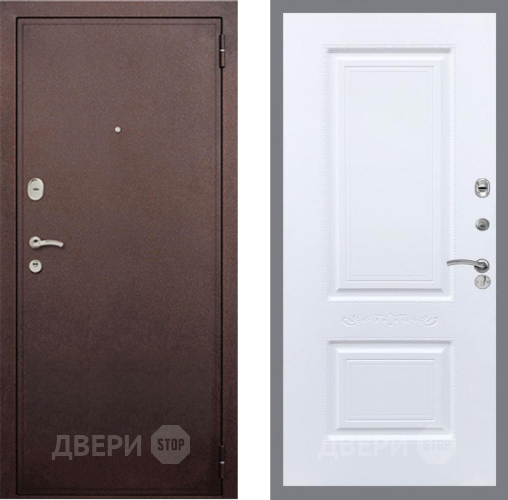 Дверь Рекс (REX) 2 Медный Антик Смальта Силк Сноу в Красногорск