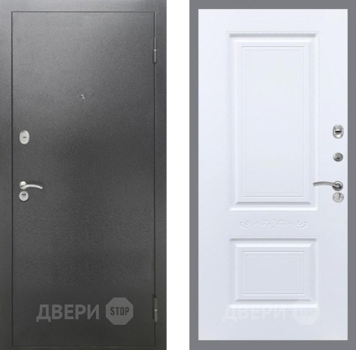 Входная металлическая Дверь Рекс (REX) 2А Серебро Антик Смальта Силк Сноу в Красногорск