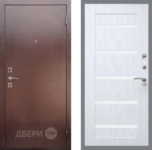 Входная металлическая Дверь Рекс (REX) 1 СБ-14 стекло белое Сандал белый в Красногорск