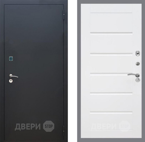 Входная металлическая Дверь Рекс (REX) 1A Черный Муар Сити Белый ясень в Красногорск
