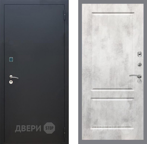 Входная металлическая Дверь Рекс (REX) 1A Черный Муар FL-117 Бетон светлый в Красногорск