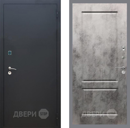 Входная металлическая Дверь Рекс (REX) 1A Черный Муар FL-117 Бетон темный в Красногорск