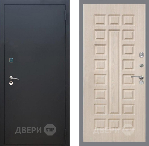 Входная металлическая Дверь Рекс (REX) 1A Черный Муар FL-183 Беленый дуб в Красногорск