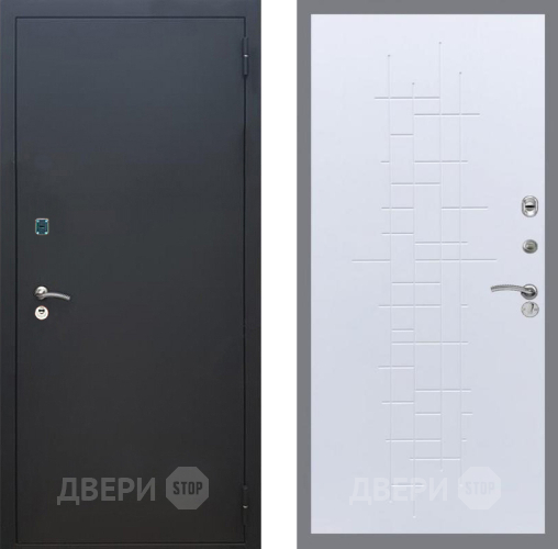 Дверь Рекс (REX) 1A Черный Муар FL-289 Белый ясень в Красногорск