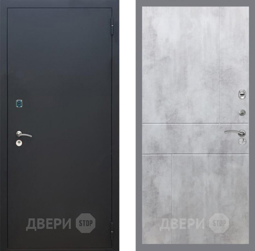 Дверь Рекс (REX) 1A Черный Муар FL-290 Бетон светлый в Красногорск