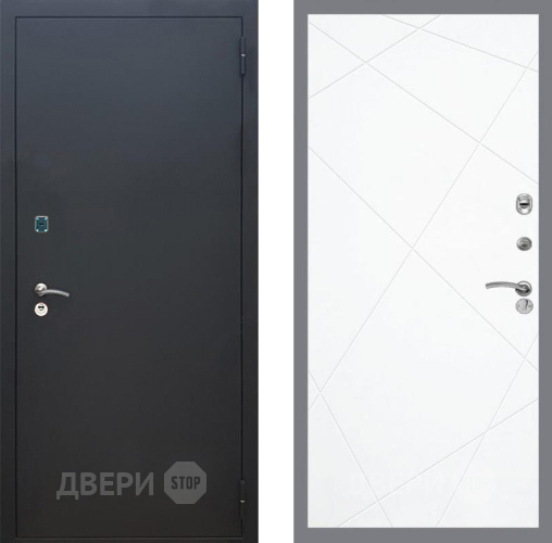 Входная металлическая Дверь Рекс (REX) 1A Черный Муар FL-291 Силк Сноу в Красногорск