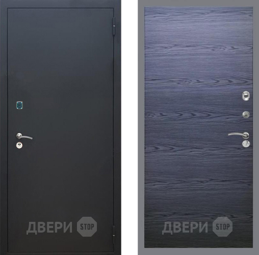 Входная металлическая Дверь Рекс (REX) 1A Черный Муар GL Дуб тангенальный черный в Красногорск