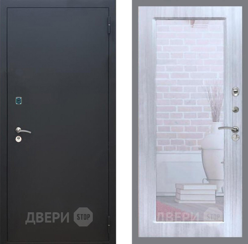 Входная металлическая Дверь Рекс (REX) 1A Черный Муар Зеркало Пастораль Сандал белый в Красногорск