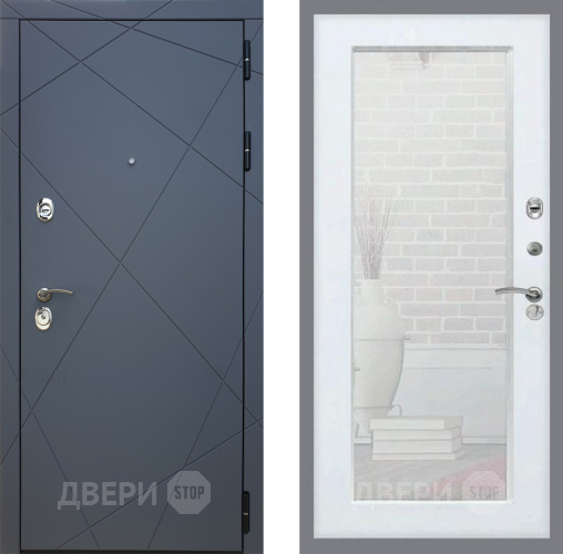 Дверь Рекс (REX) 13 Силк Титан Зеркало Пастораль Силк Сноу в Красногорск