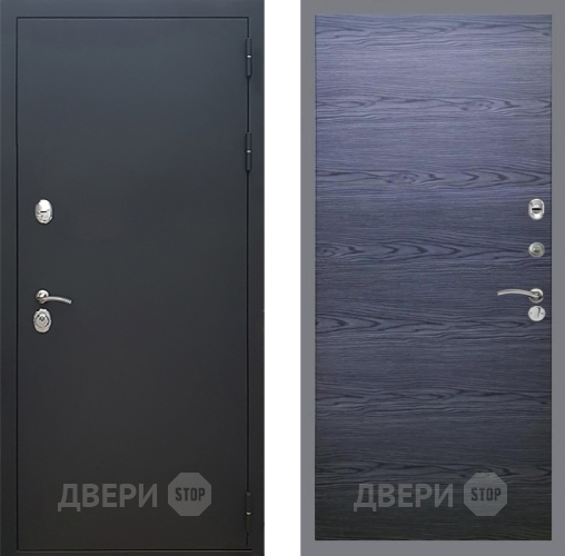 Входная металлическая Дверь Рекс (REX) 5 Черный Муар GL Дуб тангенальный черный в Красногорск