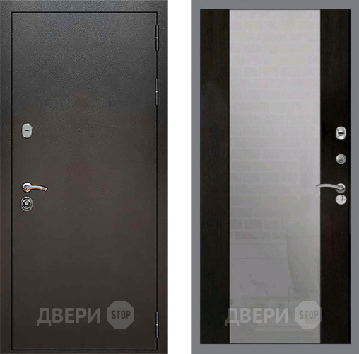 Входная металлическая Дверь Рекс (REX) 5 Серебро Антик СБ-16 Зеркало Венге в Красногорск
