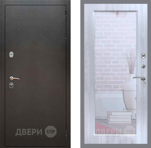 Входная металлическая Дверь Рекс (REX) 5 Серебро Антик Зеркало Пастораль Сандал белый в Красногорск