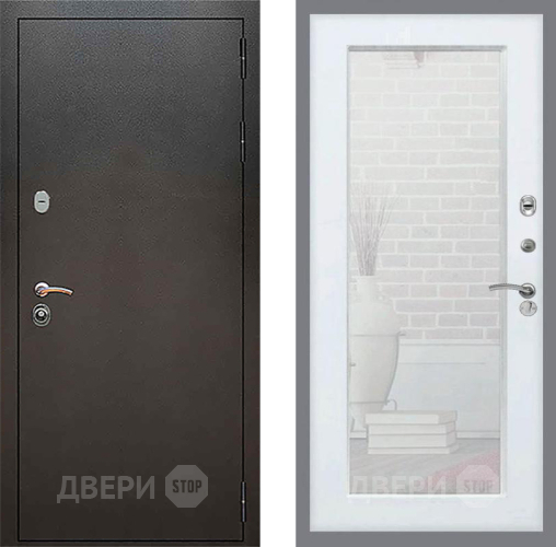 Входная металлическая Дверь Рекс (REX) 5 Серебро Антик Зеркало Пастораль Силк Сноу в Красногорск