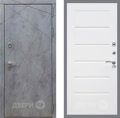 Дверь Рекс (REX) 13 Бетон Темный Сити Белый ясень в Красногорск