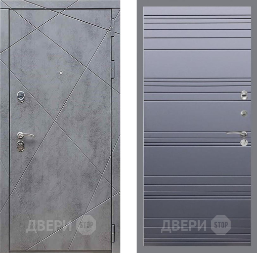Дверь Рекс (REX) 13 Бетон Темный Line Силк титан в Красногорск