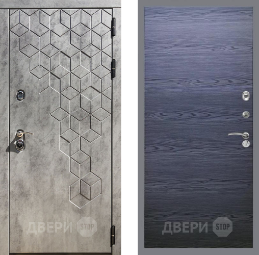 Входная металлическая Дверь Рекс (REX) 23 GL Дуб тангенальный черный в Красногорск