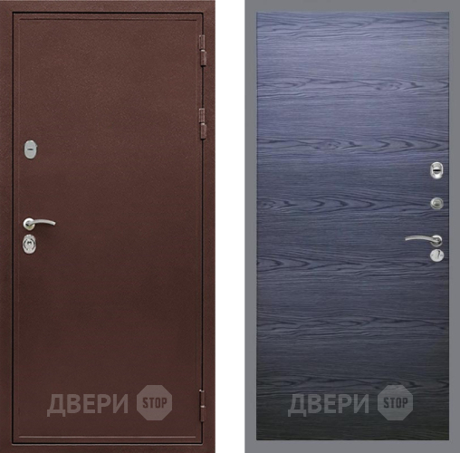 Входная металлическая Дверь Рекс (REX) 5 металл 3 мм GL Дуб тангенальный черный в Красногорск